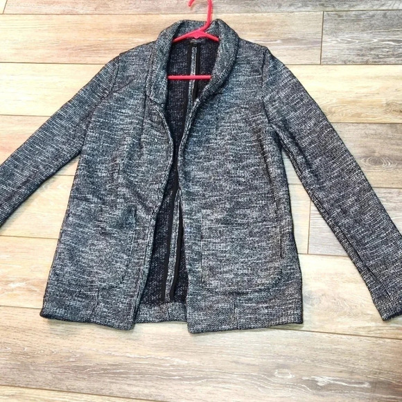 Topshop heathered dark grey long sleeve open cardigan sweater - Picture 1 of 8